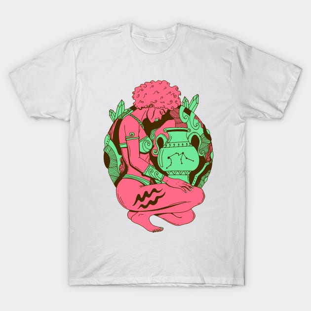 Pink Mint Aquarius Beauty T-Shirt by kenallouis